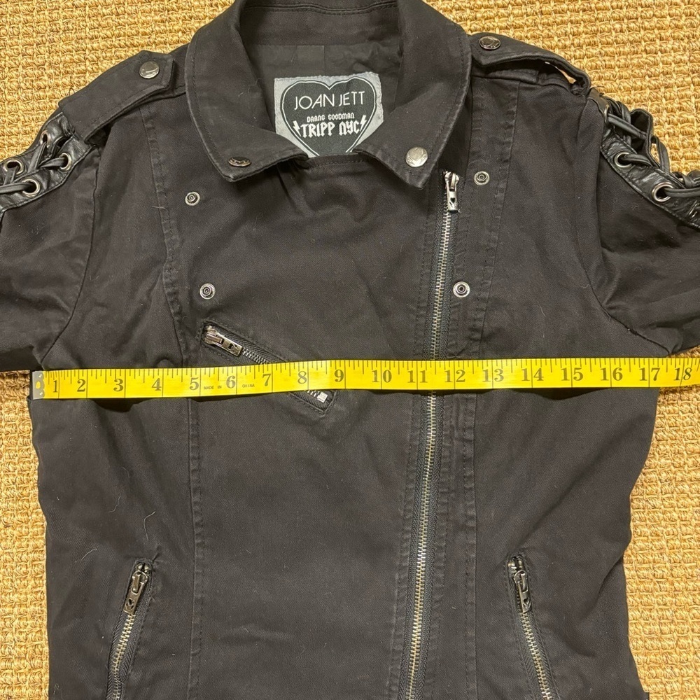 Tripp NYC Black Cotton Monster Patch Utility Jacket - Picture 14 of 16